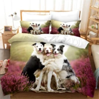 full size 3d printing bedding 140x210 single double bedroom duvet cover pet dog smile theme pillowcase