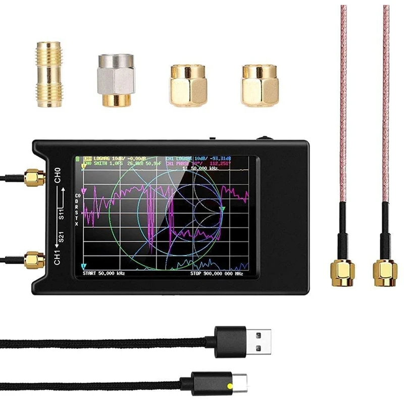 

Nanovna-H4 4-дюймовый полноэкранный ЖК-экран 50 кГц-1,5 ГГц, VHF, UHF, UV Векторный анализатор сети