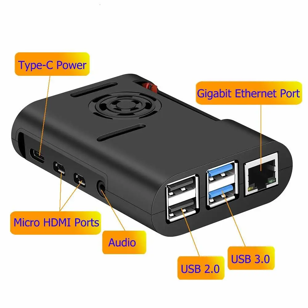 Чехол Raspberry Pi 4 чехол с охлаждающим вентилятором радиатор для Model B 4B 4|Аксессуары