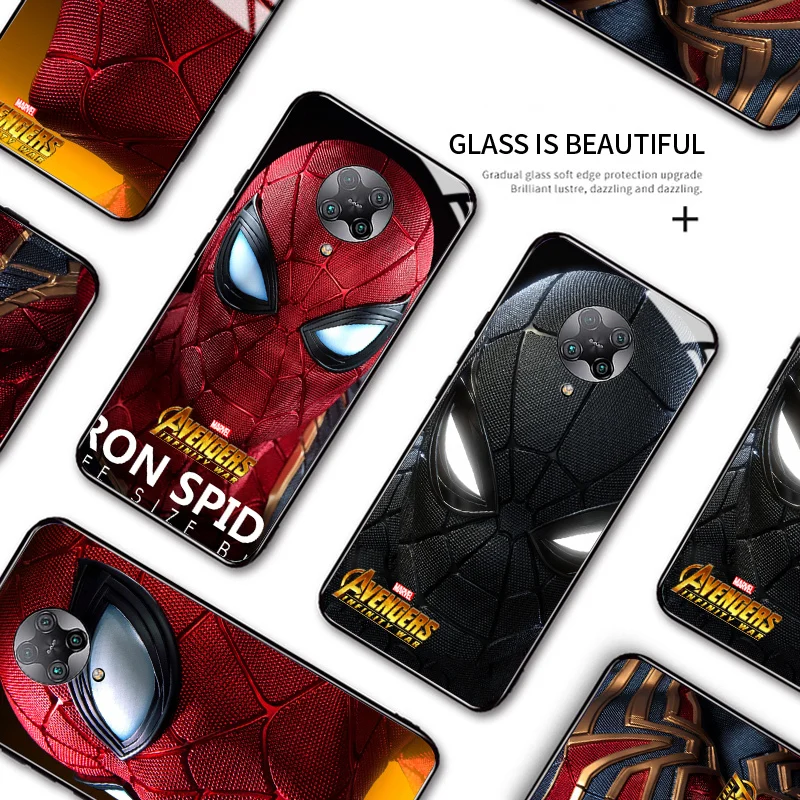Для Xiaomi Redmi K30 Pro K20 Mi 9T Marvel Мститель Человек паук закаленное стекло чехол для Note 9S