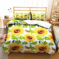 king comforter set 3d sunflower printed home textile with pillowcases bedroom clothes bedding linen for couple