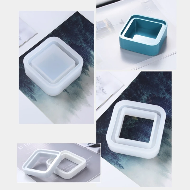 

Silicone Multi-Layer Storage Box Mold Set Epoxy Resin Casting Multi-Purpose Stackable Flower Pot Organizer Molds Craft