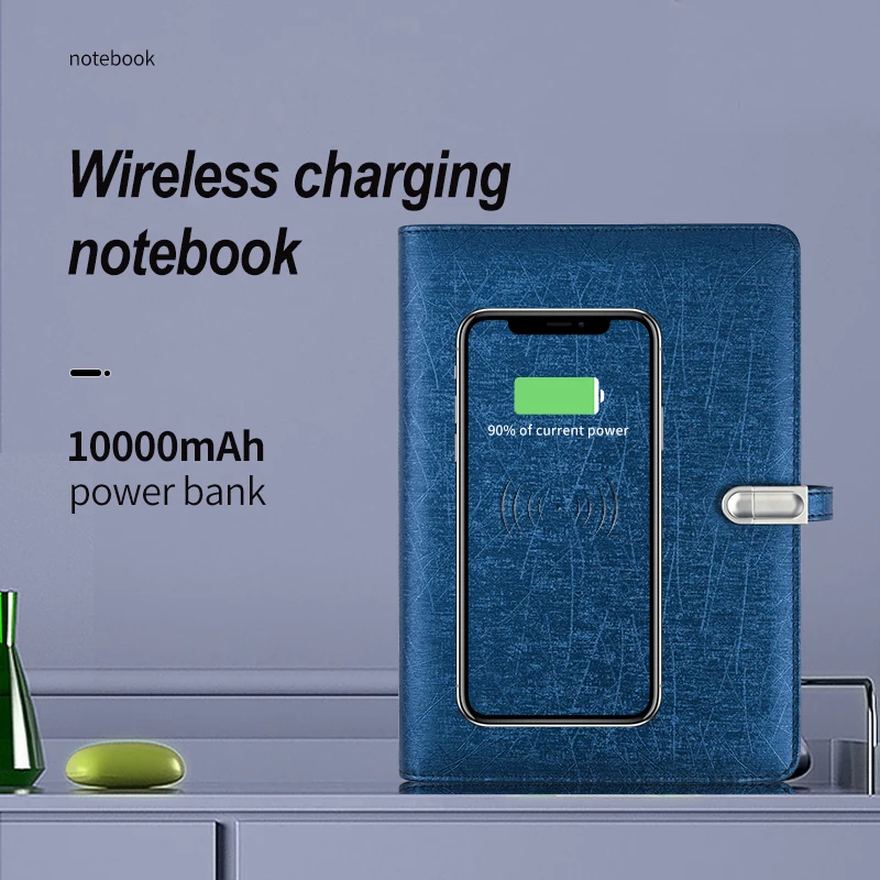 Business Meeting Notebook Wireless Charging Loose-leaf Notebook Smart Note Book Personalized Notebooks  With Power Band