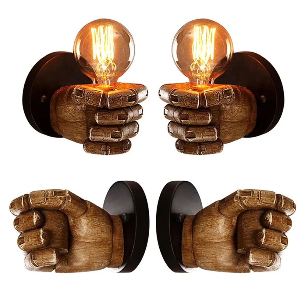 Античная кулак Форма настенный светильник светодиодный Ретро Лофт бар ресторана
