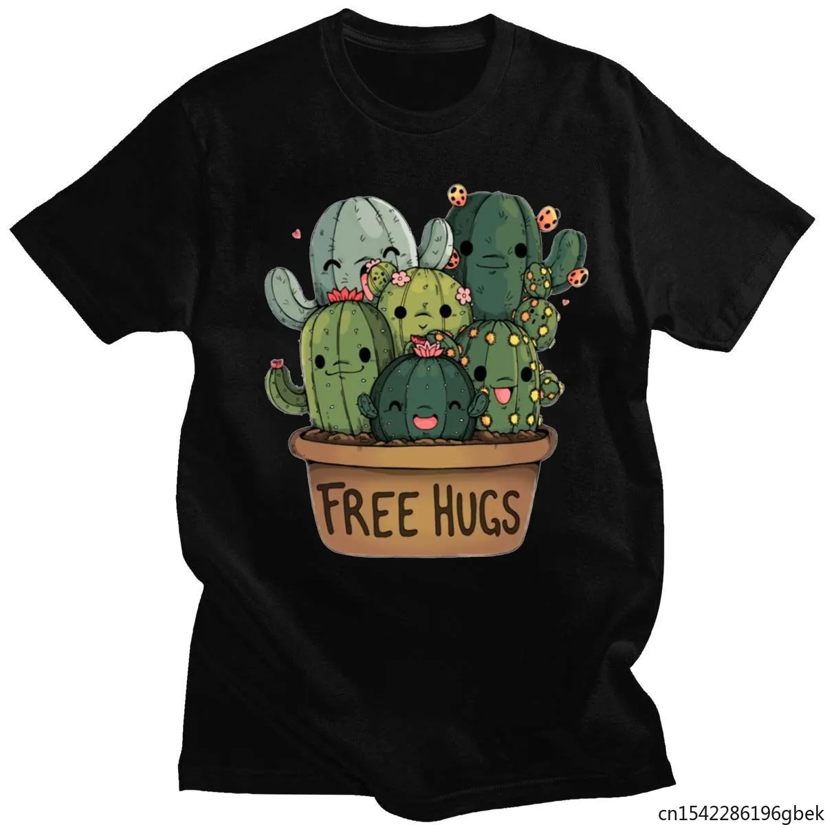 

Fashion Free Hug Plants Cactus Print Graphic Men's T-Shirt