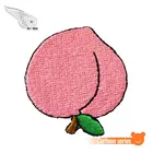 Нашивка с вышивкой в виде розового медового персика, 4 см, размер груди, аппликация для одежды, индивидуальный дизайн