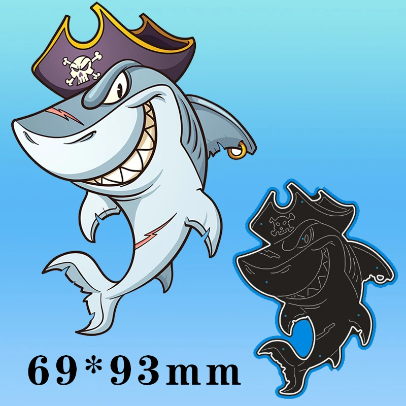 

New Metal Cutting Dies Pirate Whale For Card DIY Scrapbooking stencil Paper Craft Album template Dies 69*93mm