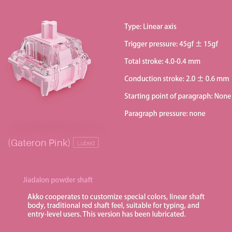 

AKKOO GATERON, механическая клавиатура, переключатель, игровые аксессуары RGB, розовый, оранжевый, желтый цвет, 45 шт. для тактильных пользователей