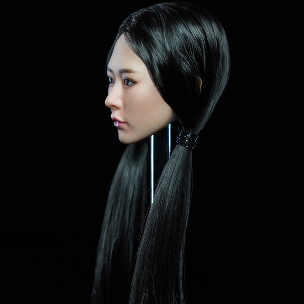 1/6 азиатская красная черная волоса женская модель головы 12 дюймовое женское тело персонажи куклы подарки