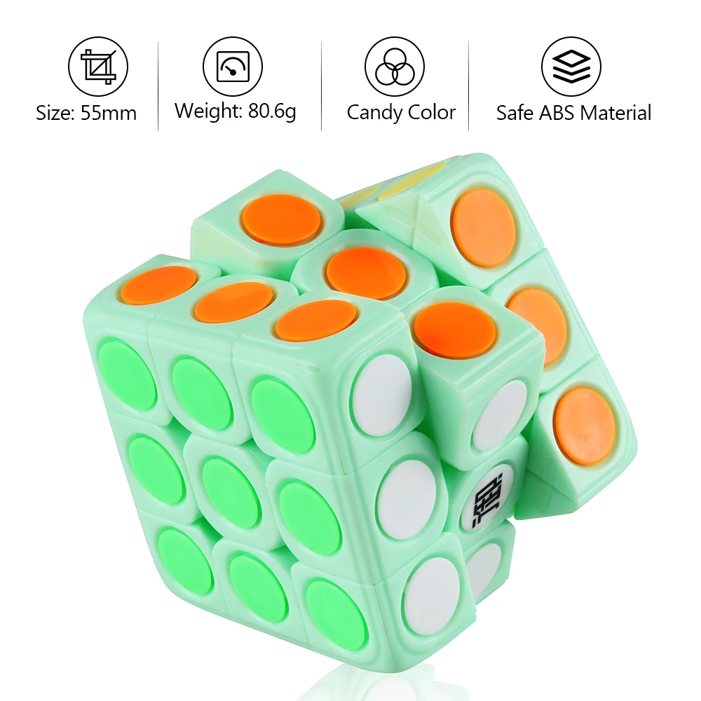 D fantix Yumo Dots 3x3x3 скоростной куб конфетного цвета гладкий скрученный кубик 3x3