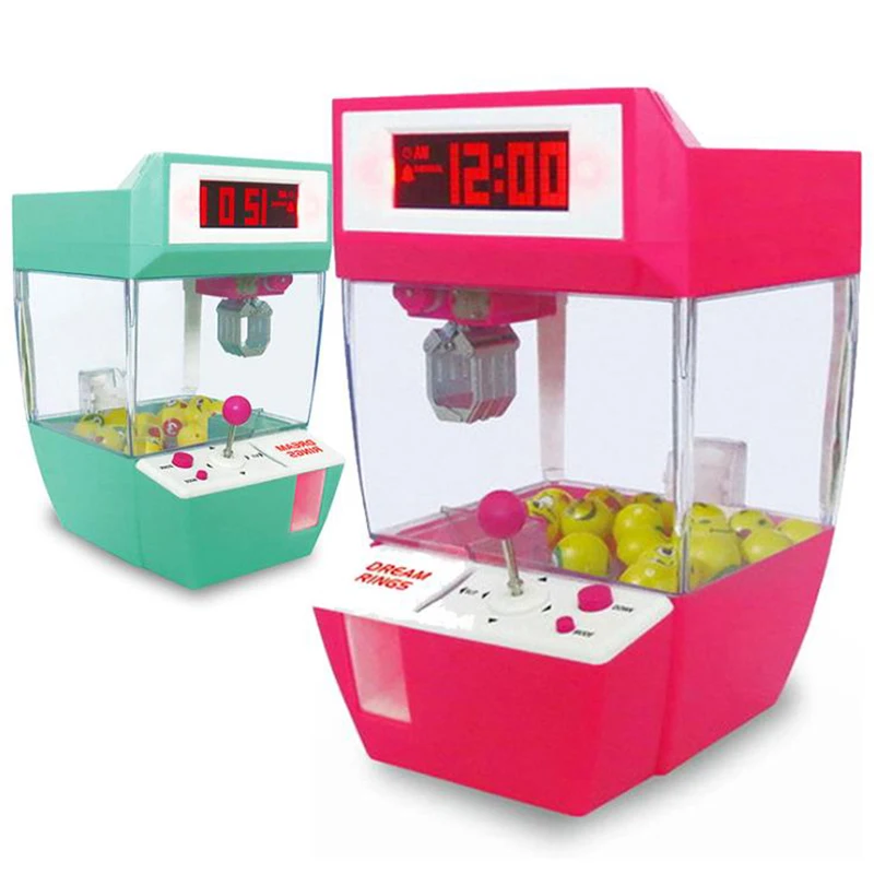 

Clock Coin Operated Toy Machine Crane Machine Candy Doll Grabber Claw Arcade Games Automatic Mini Vending Kit Kids