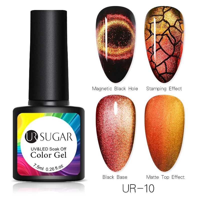 A10 Ur Sugar Magic 9D Хамелеон для использования с магнитом Гель-лак кошачий глаз блеск лак для ногтей отмачиваемый УФ-гель лак дизайн ногтей гель - Цвет: A10