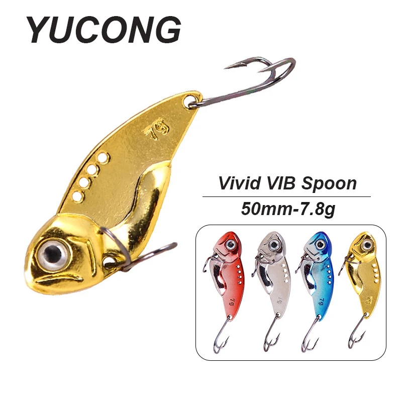 

YUCONG 4 шт. металлические блёстки, рыболовные приманки 5 см-7,8 г, блесна, ложка, ВИБ, приманки, тонущие воблеры, кренкбейт, берег, забрасывание, пр...