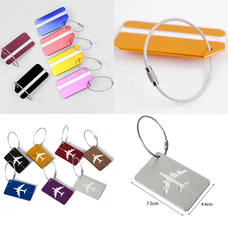 1pcs Unisex Metal Luggage Tag Portable Label Suitcase ID Address Holder Boarding Baggage Tag Travel Accessories Drop Shipping