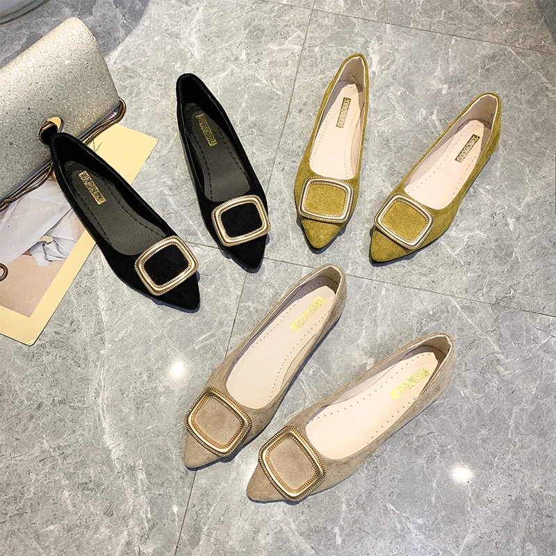 

2020 Fashion Women Ballet Flats Shoes Slip on Pointed Toe Ladies Casual Shoes Comfortable Soft Loafers Shoes for Pregnant Woman