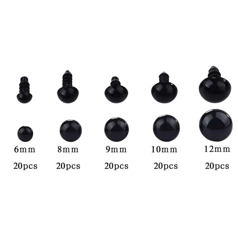 100 шт. Глазные яблоки для кукол аксессуары черные пластиковые плюшевые