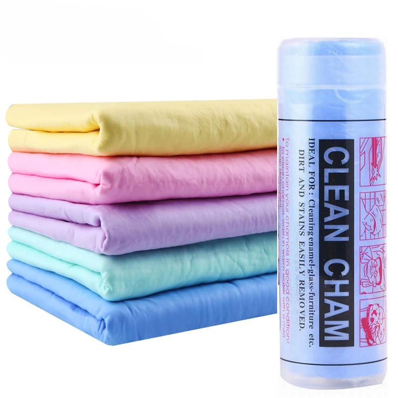 

1PC 43X32cm PVA Chamois Car Wash Towel Cleaner car Accessories Car care Home Cleaning Hair Drying Cloth Random colors