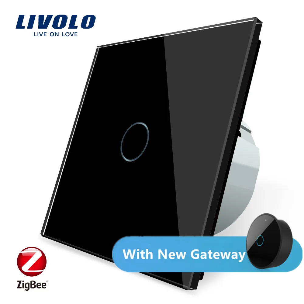 Настенный сенсорный выключатель Livolo Zigbee европейский стандарт Wi Fi работает с Google