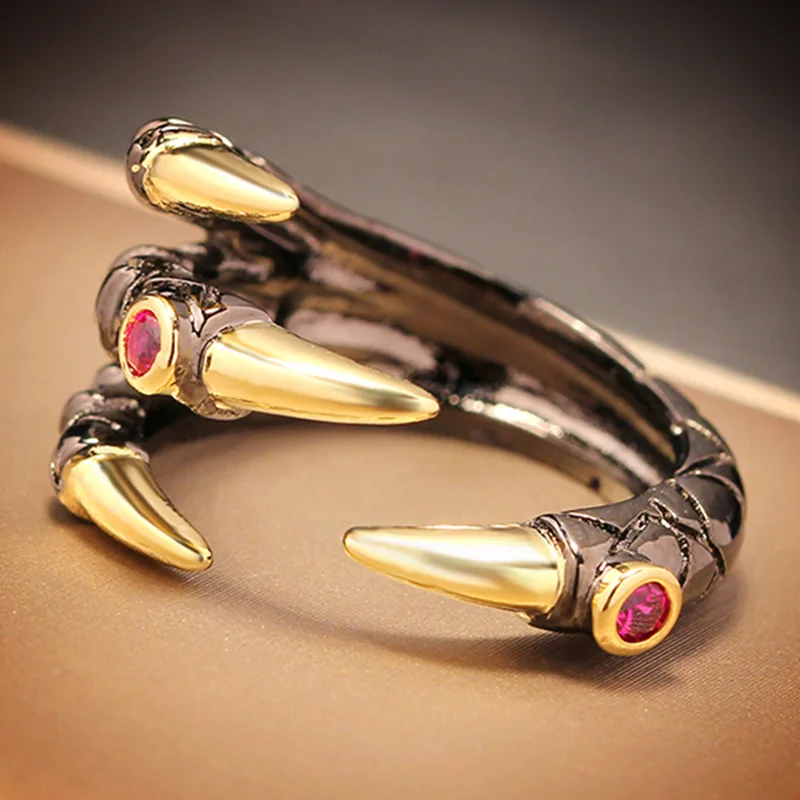 

Punk Rock Rings Mens Gothic Jewelry Dragon Claw Ring for Men Engagement Ring Wedding Promise Rings for Women Men Gifts Female
