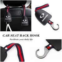 leather car seat back hook up car headrest hanger bag hook for ssangyong actyon kyron korando rexton tivoli car accessories