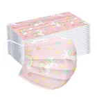 50 шт. одноразовая детская маска с принтом единорога гигиена Рождество Косплей Маска для рта для детей для девочек 3-слойные одноразовые маски для детей