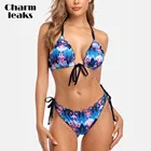 Купальник женский Charmleaks, кружевной, с цветочным принтом, пуш-ап