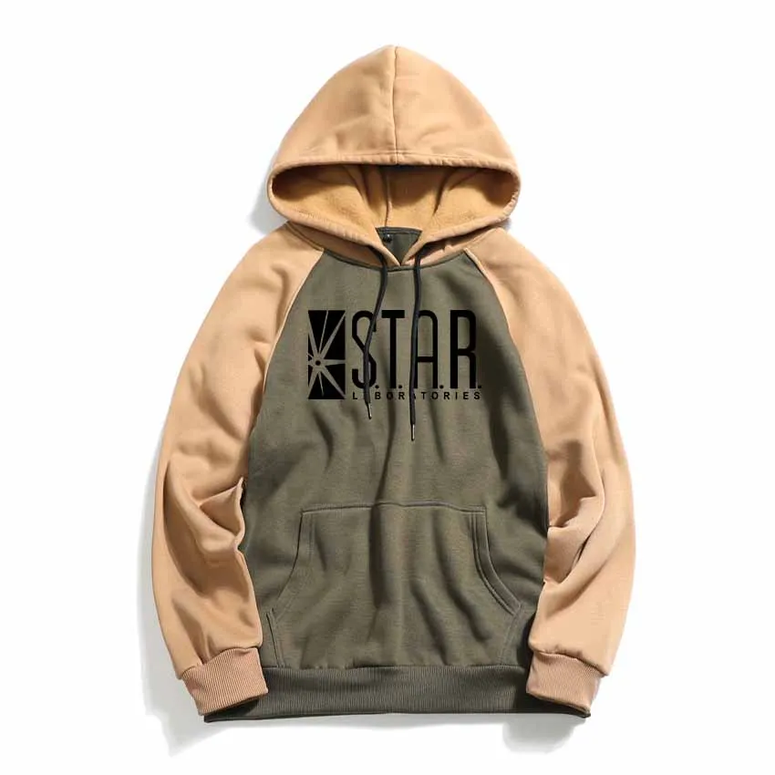 Мужская толстовка с капюшоном Черная Толстовка длинным рукавом и принтом звезд