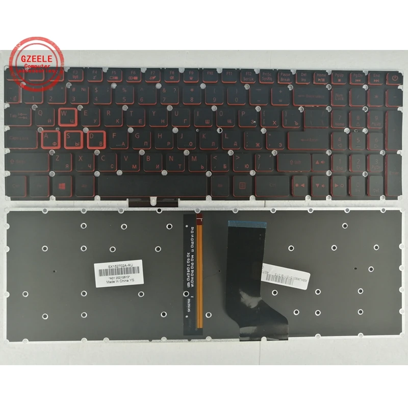 Teclado Retroiluminado Russo para Acer Nitro An515 Embutido Teclado de substituição
