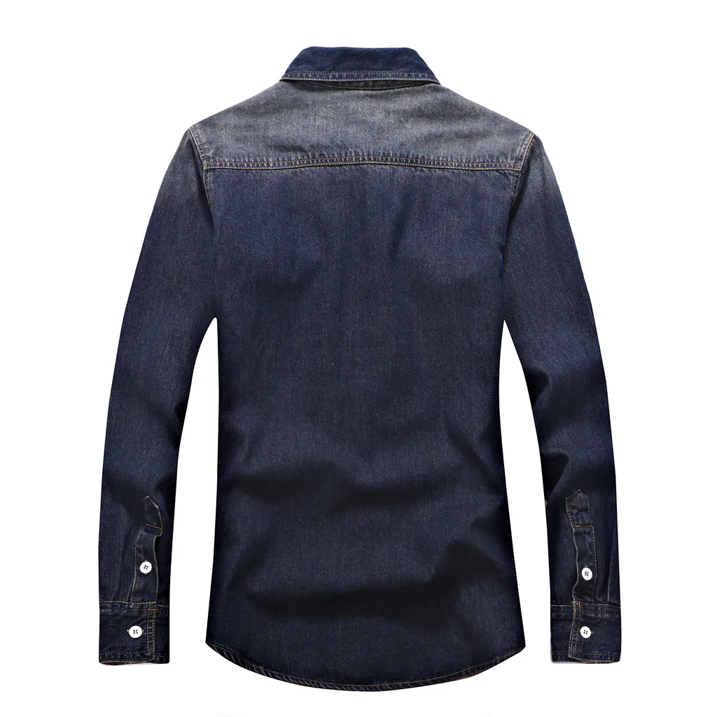 Мужская джинсовая куртка SAGACE повседневная хлопковая с отложным воротником и