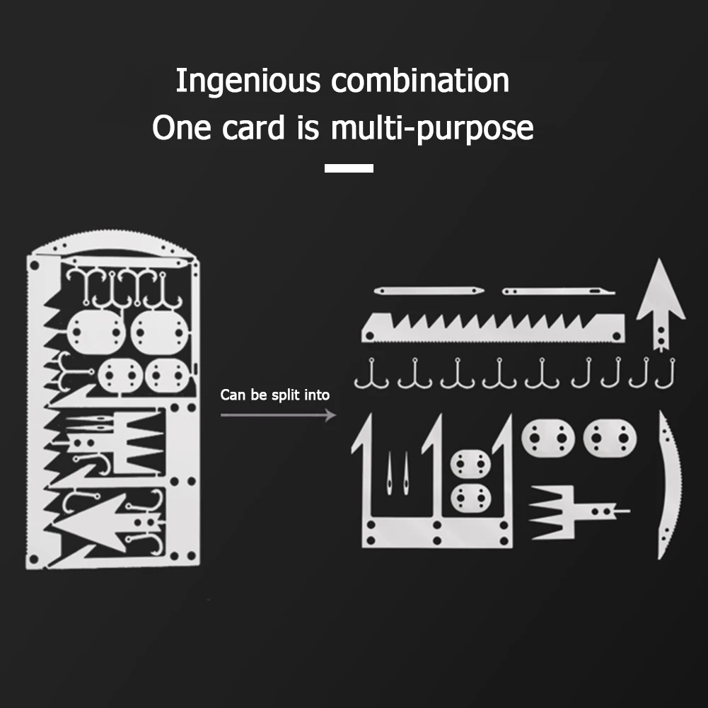 Карточка для выживания на природе многофункциональный инструмент крючок 22 в 1