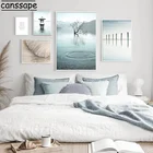 Морской пейзаж, художественная живопись, мост, озеро, холст, плакат, сенное растение, настенный художественный принт, скандинавские плакаты, современный эстетический Декор для комнаты