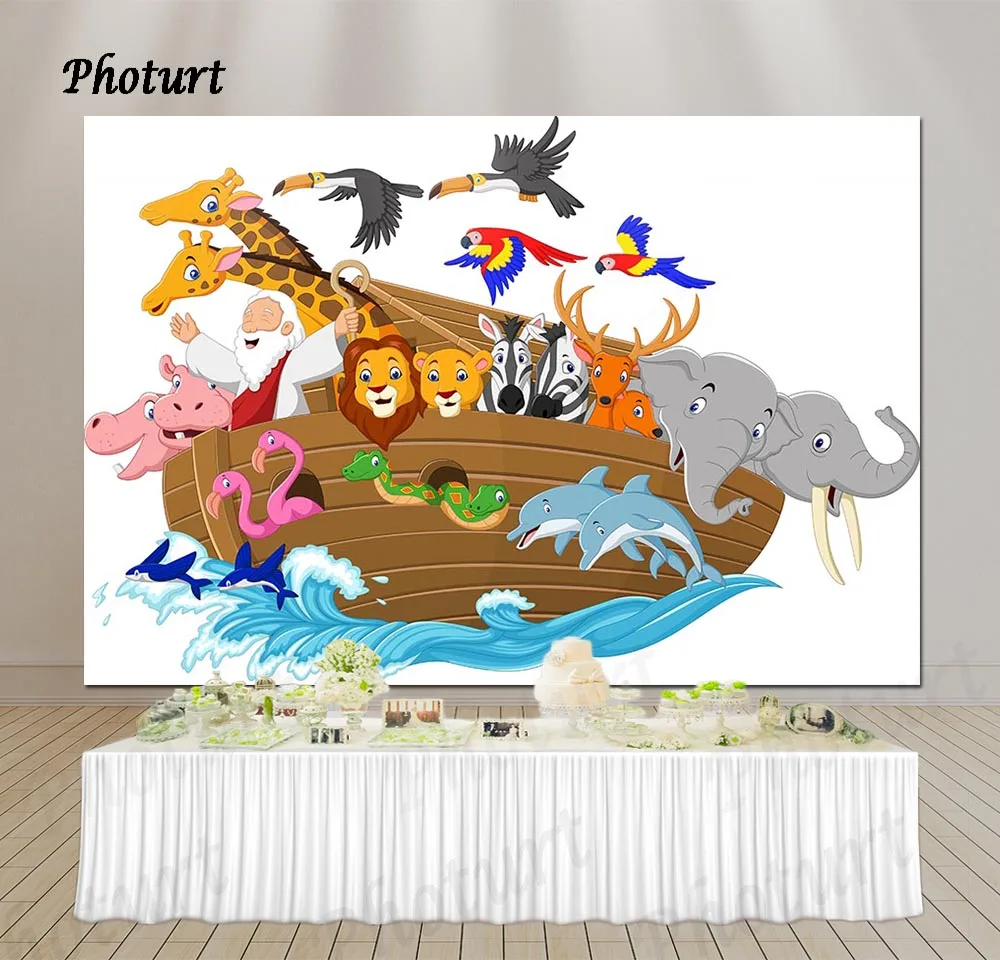 PHOTURT Noah Ark Животные фон для фотосъемки с изображением детей хороший подарок на