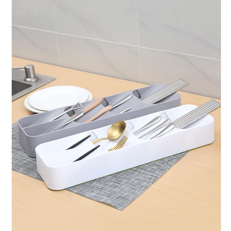 

Cutlery Storage Tray Knife Holder Tableware Organizer Spoon Fork Storage Box Plastic Container plateau Knife Block Holder