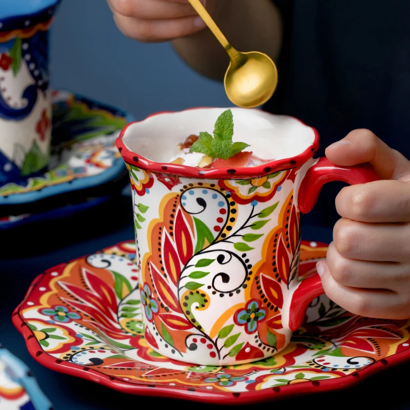Керамическая кружка "Богемная кружка" объемом 500 мл для завтрака, кофе, молока, чая, фруктового сока, парная кружка для пары "Творческая кружка"
