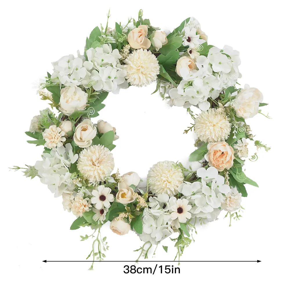 Пион симуляция венка кольцо Искусственные растения 38 см фон стены окно