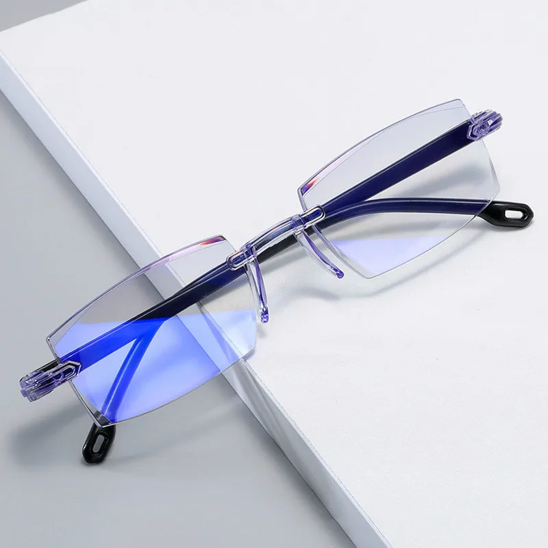 

Rimless Anti Blue Light Blocking Myopia Glasses Classic Prescription Optical Eyeglasses Women Men -1.0 -1.5 -2.0 -2.5 -3.0 -4.0
