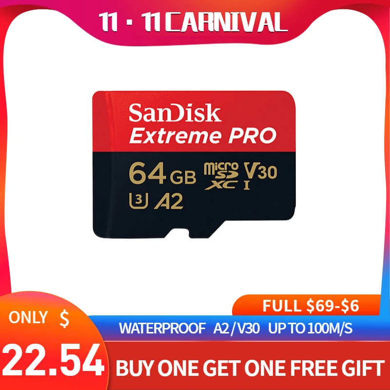 Micro SD карта памяти SanDisk Extreme Pro 32 ГБ 64 128 256 U3 класс 10 до 100 Мб tf бесплатная доставка |