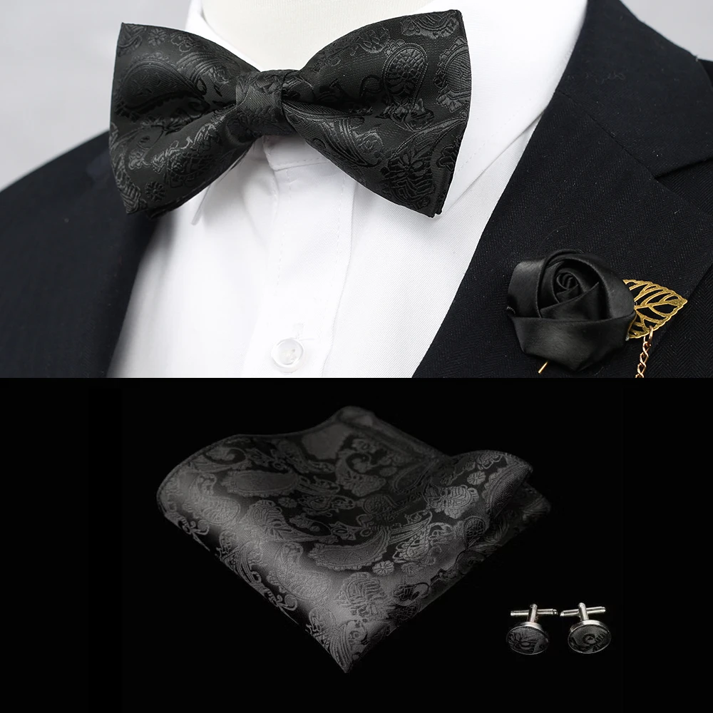 Классический свадебный коралловый оранжевый Шелковый плетеный мужской галстук бабочка YIZHICAI Пейсли галстук-бабочка с цветочным рисунком карман Квадратные запонки костюм