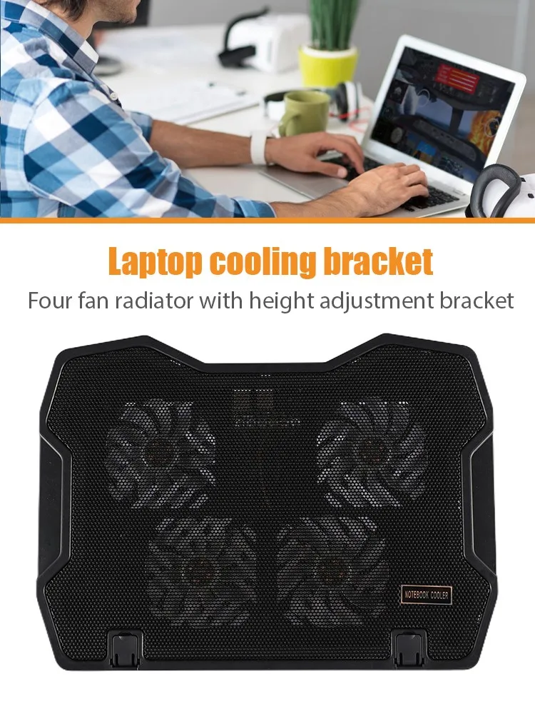

Laptop Cooler 6 Fans Laptop Cooling Pad 2 USB Port With Led Screen 2600RPM For 14/15.6 Inch Gaming Laptop Cooler Stand