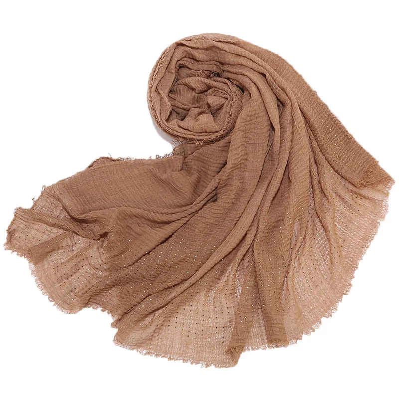 Женский вискозный хиджаб шарф морщинка Кристалл рябь простой сплошной