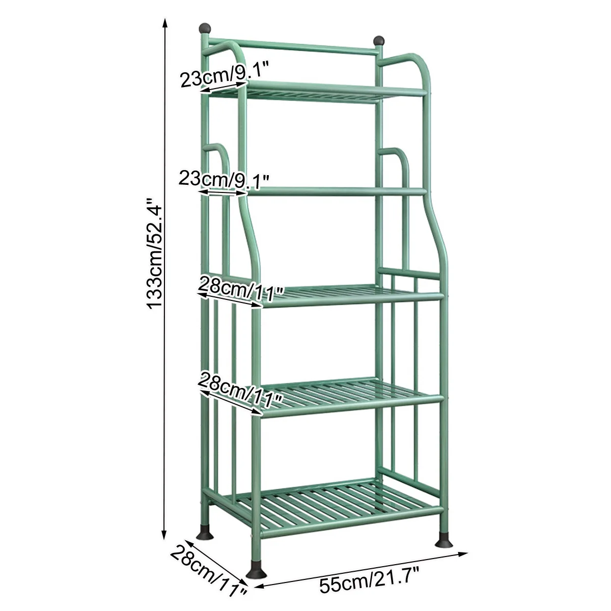 

5 Tiers Iron Kitchen Organizer Multi-use Large Capacity Bathroom Freestanding Rack Living room Standing Book Shelf Home Decor