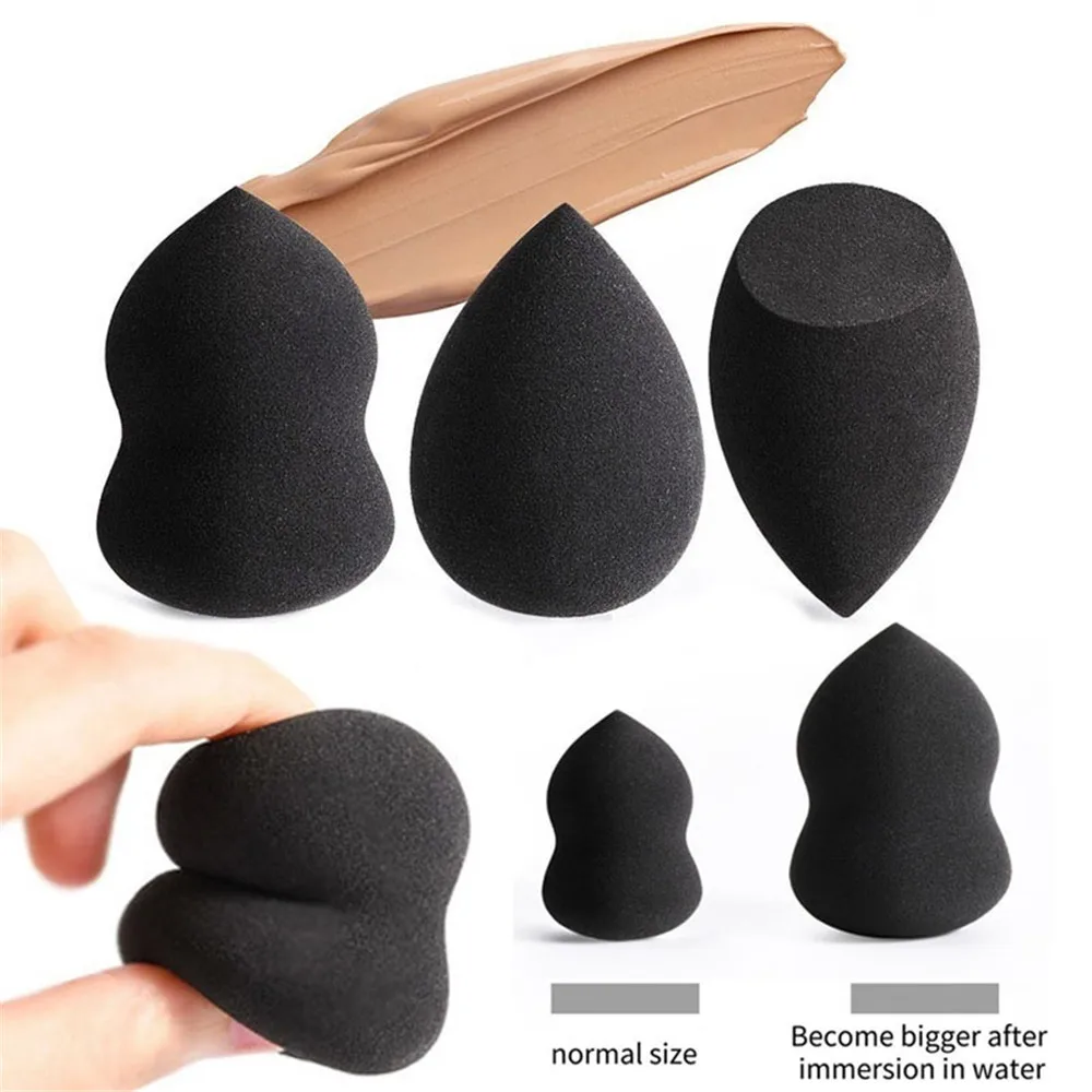 Makeup Soft Water-drop Black Beauty Egg Face Foundation Cosmetic Powder Puff Shape Wholesale |