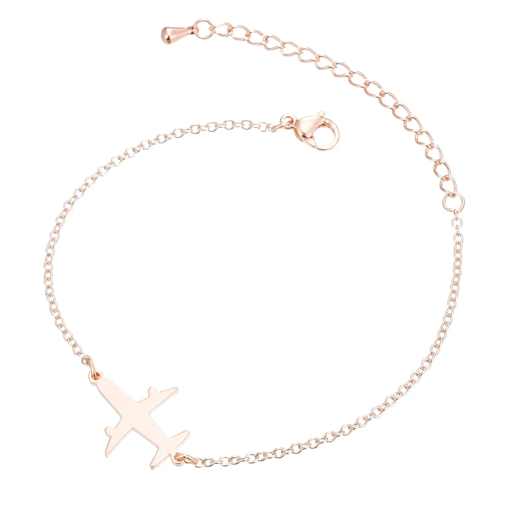 rose gold bracelet Jisensp креативные серьги-гвоздики, роскошные женские вечерние серьги, подарок на весну, помолвка, милые женские серьги с самолетом - Окраска металла: rose gold bracelet