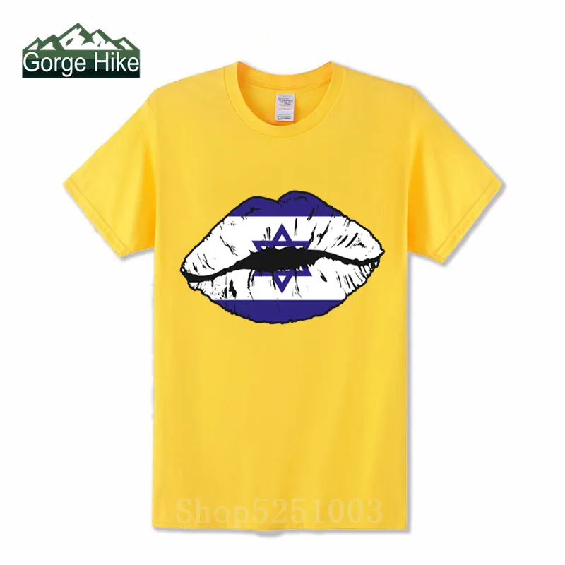 Забавная футболка s Флаг Израиля мужские сексуальные футболки с изображением губ