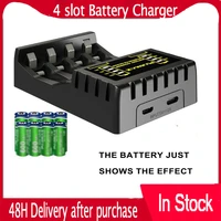 in stock 4 slot battery charger with led indicator ni mhni cd fast charger tool for cameras microphones radios remote controls