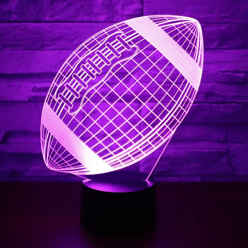 Светодиодный ночсветильник для регби 7 цветов лампа украшения дома потрясающая
