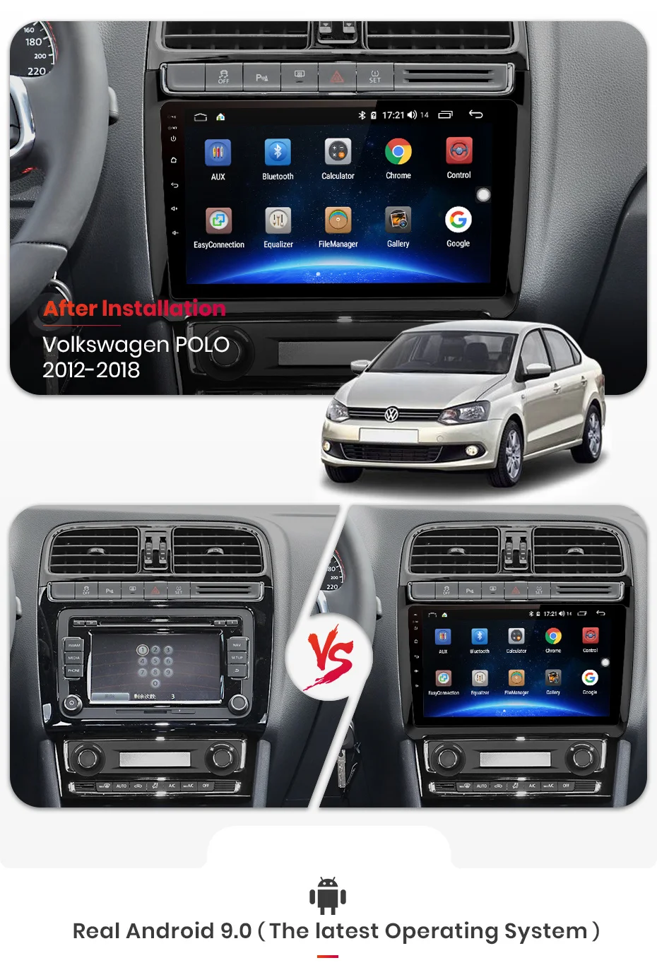 Junsun V1 pro 4G+ 64G CarPlay Android 9,0 DSP для POLO 2009- автомобильный Радио мультимедийный видеоплеер навигация gps RDS 2 din dvd