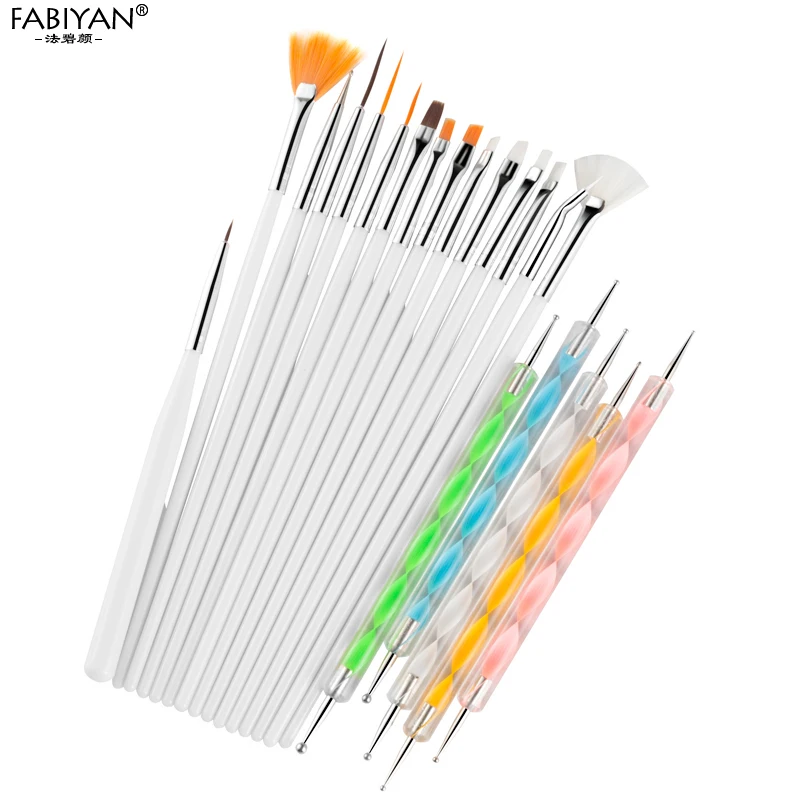 20 шт. кисточки для рисования и точек ногтей|painting draw brush|pen acrylicdrawing brush |