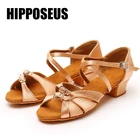 Туфли для девочек, Бальные, детские, для латинских танцев, женские, для танго, джаза, современные танцевальные туфли, сандалии для сальсы на низком каблуке