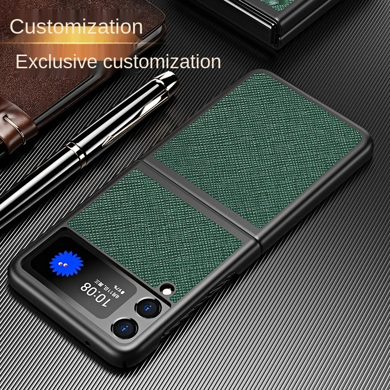 

The luxurious leather pattern applies to the Samsung Galaxy Z Flip 3 Case zFlip3 foldable SM-7110 case